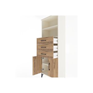 Arges Dolap 3 Raflı 3 Çekmeceli 2 Kapaklı 60x30x163 Aytaşı-çam