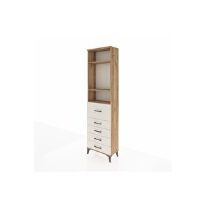 Arges Dolap 3 Raflı 5 Çekmeceli 60x30x221 Çam-aytaşı