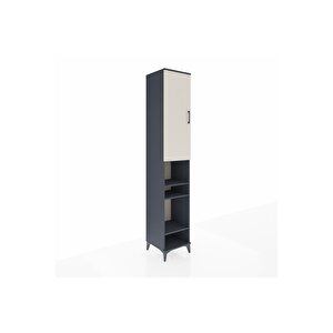 Hyperion Dolap 7 Raflı Tek Kapaklı 44x44x243 Antrasit-aytaşı