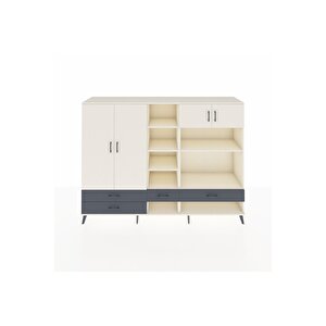 Hyperion Dolap 12 Raflı 4 Çekmeceli 4 Kapaklı 220x44x163 Aytaşı-aytaşı/antrasit