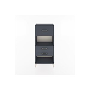 Hyperion Dolap Tek Raflı 3 Çekmeceli 60x44x134 Antrasit-antrasit