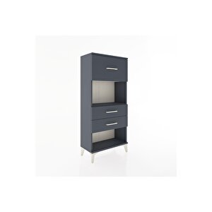 Hyperion Dolap Tek Raflı 3 Çekmeceli 60x44x134 Antrasit-antrasit