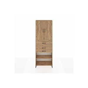 Arges Dolap 4 Raflı 3 Çekmeceli 2 Kapaklı 88x30x243 Çam-çam