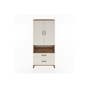 Hyperion Dolap 2 Raflı 2 Çekmeceli Tek Askılı 88x44x195 Çam-aytaşı