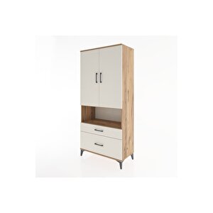 Hyperion Dolap 2 Raflı 2 Çekmeceli Tek Askılı 88x44x195 Çam-aytaşı