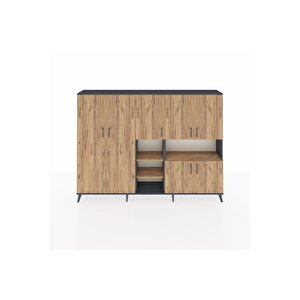 Arges Dolap 13 Raflı 7 Kapaklı 220x30x163 Antrasit-çam