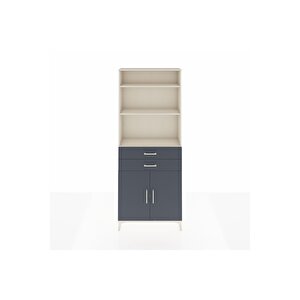 Arges Dolap 4 Raflı 2 Çekmeceli 2 Kapaklı 88x30x221 Aytaşı-antrasit