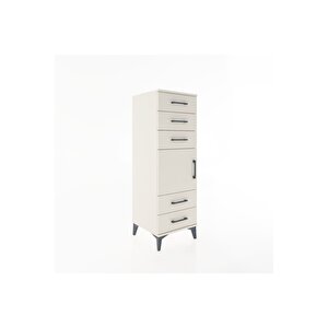 Hyperion Dolap Tek Raflı 5 Çekmeceli Tek Kapaklı 44x44x134 Aytaşı-aytaşı