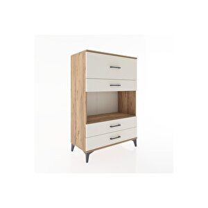 Hyperion Dolap Tek Raflı 4 Çekmeceli 88x44x134 Çam-aytaşı