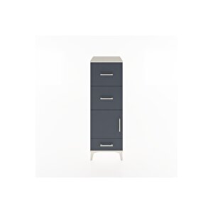 Hyperion Dolap Tek Raflı 3 Çekmeceli Tek Kapaklı 44x44x134 Aytaşı-antrasit