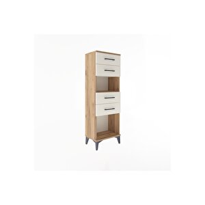 Arges Dolap Tek Raflı 4 Çekmeceli 44x30x134 Çam-aytaşı