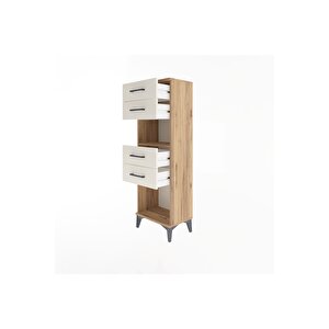 Arges Dolap Tek Raflı 4 Çekmeceli 44x30x134 Çam-aytaşı
