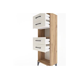 Arges Dolap Tek Raflı 4 Çekmeceli 44x30x134 Çam-aytaşı