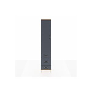 Arges Dolap 4 Raflı 3 Çekmeceli Tek Kapaklı 44x30x221 Çam-antrasit