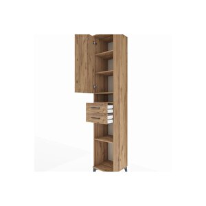 Hyperion Dolap 5 Raflı 2 Çekmeceli Tek Kapaklı 44x44x243 Çam-çam