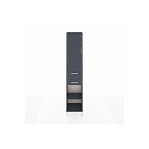 Arges Dolap 4 Raflı 2 Çekmeceli Tek Kapaklı 44x30x221 Antrasit-antrasit