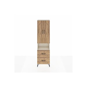 Arges Dolap 3 Raflı 2 Çekmeceli Tek Askılı 60x30x221 Aytaşı-çam