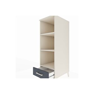 Kronos Dolap 3 Raflı Tek Çekmeceli 44x59x134 Aytaşı-antrasit