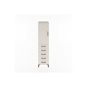 Hyperion Dolap Tek Raflı 5 Çekmeceli Tek Askılı 44x44x182 Aytaşı-aytaşı