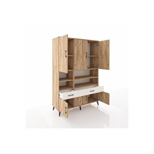 Hyperion Dolap 8 Raflı 2 Çekmeceli 6 Kapaklı 132x44x195 Çam-çam/aytaşı