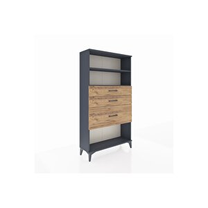 Arges Dolap 2 Raflı 3 Çekmeceli 88x30x163 Antrasit-çam