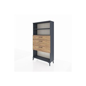 Arges Dolap 2 Raflı 3 Çekmeceli 88x30x163 Antrasit-çam