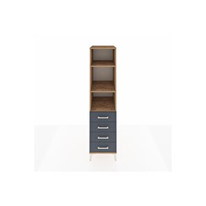 Kronos Dolap 3 Raflı 4 Çekmeceli 44x59x182 Çam-antrasit