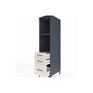 Kronos Dolap 2 Raflı 3 Çekmeceli 44x59x182 Antrasit-aytaşı