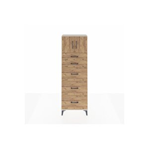 Arges Dolap Tek Raflı 5 Çekmeceli 2 Kapaklı 60x30x182 Aytaşı-çam
