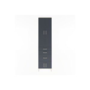 Arges Dolap 3 Raflı 3 Çekmeceli 4 Kapaklı 60x30x243 Aytaşı-antrasit