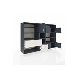 Kronos Dolap 13 Raflı 3 Çekmeceli 5 Kapaklı 220x59x163 Antrasit-antrasit/aytaşı