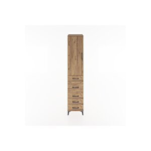 Hyperion Dolap 3 Raflı 5 Çekmeceli Tek Kapaklı 44x44x221 Çam-çam