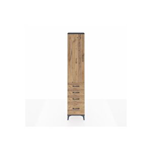 Arges Dolap 3 Raflı 4 Çekmeceli Tek Kapaklı 44x30x221 Antrasit-çam