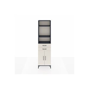 Arges Dolap 4 Raflı 2 Çekmeceli 2 Kapaklı 60x30x221 Antrasit-aytaşı