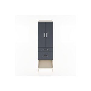 Hyperion Dolap Tek Raflı 2 Çekmeceli Tek Askılı 60x44x195 Aytaşı-antrasit