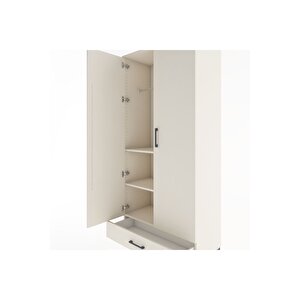 Hyperion Dolap 3 Raflı Tek Çekmeceli Tek Askılı 88x44x195 Aytaşı-aytaşı