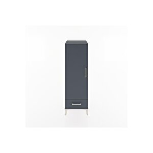 Hyperion Dolap Tek Raflı Tek Çekmeceli Tek Askılı 44x44x134 Antrasit-antrasit