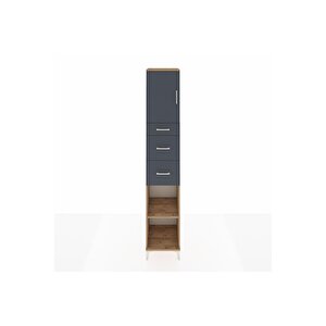 Hyperion Dolap 3 Raflı 3 Çekmeceli Tek Kapaklı 44x44x243 Çam-antrasit