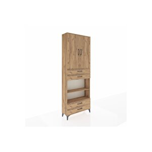 Arges Dolap 5 Raflı 4 Çekmeceli 2 Kapaklı 88x30x243 Çam-çam