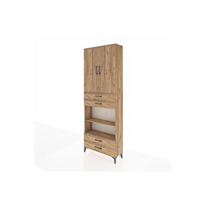Arges Dolap 5 Raflı 4 Çekmeceli 2 Kapaklı 88x30x243 Çam-çam