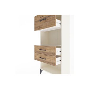 Arges Dolap Tek Raflı 3 Çekmeceli 60x30x134 Aytaşı-çam