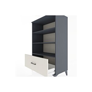 Hyperion Dolap 3 Raflı Tek Çekmeceli 88x44x134 Antrasit-aytaşı
