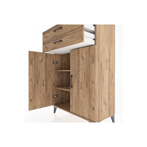 Hyperion Dolap 2 Raflı 2 Çekmeceli 2 Kapaklı 88x44x134 Çam-çam