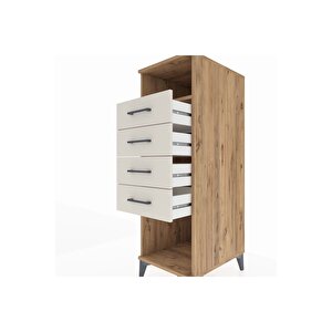 Kronos Dolap Tek Raflı 4 Çekmeceli 44x59x134 Çam-aytaşı