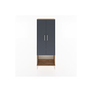 Arges Dolap 2 Raflı 2 Kapaklı Tek Askılı 60x30x163 Çam-antrasit