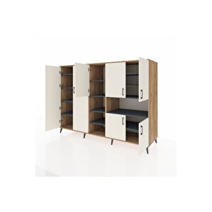 Kronos Dolap 13 Raflı 7 Kapaklı 220x59x163 Çam-aytaşı/antrasit