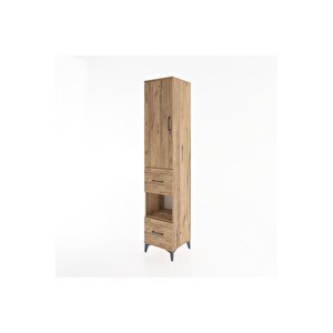 Hyperion Dolap 4 Raflı 2 Çekmeceli Tek Kapaklı 44x44x221 Çam-çam