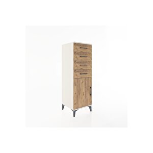 Hyperion Dolap Tek Raflı 4 Çekmeceli Tek Kapaklı 44x44x134 Aytaşı-çam