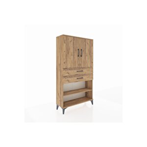 Arges Dolap 3 Raflı 2 Çekmeceli 2 Kapaklı 88x30x163 Çam-çam