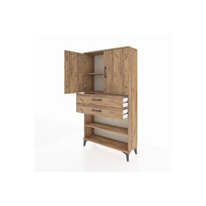 Arges Dolap 3 Raflı 2 Çekmeceli 2 Kapaklı 88x30x163 Çam-çam